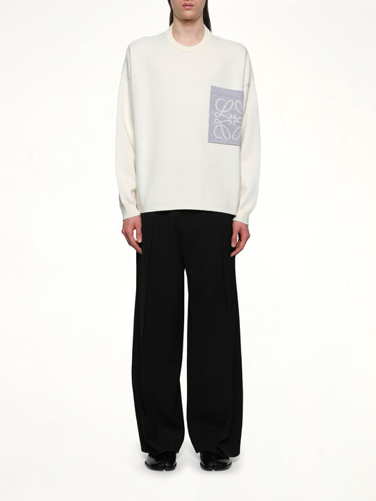 Anagram Pocket Sweater in Beige