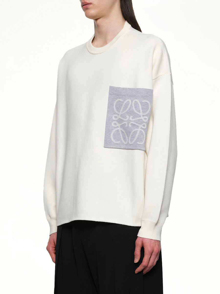 Anagram Pocket Sweater in Beige