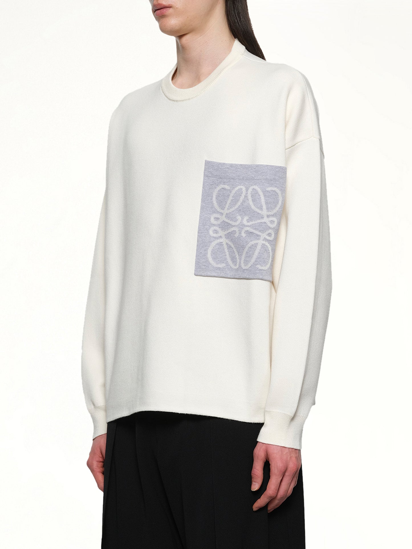 Anagram Pocket Sweater in Beige