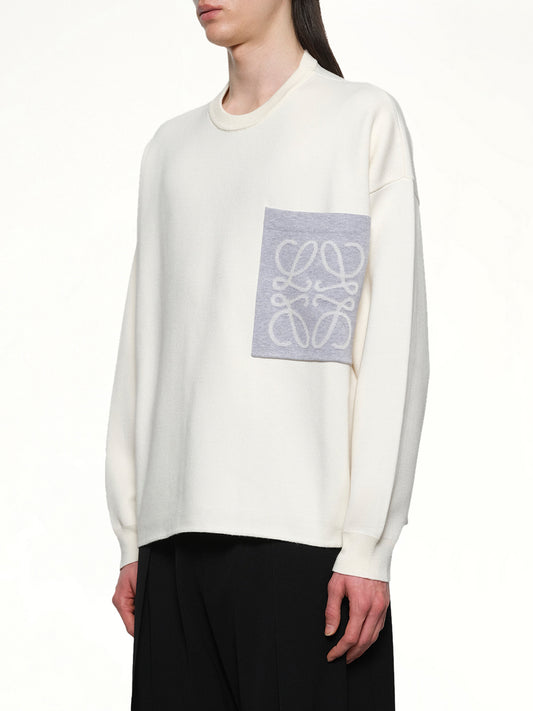 Anagram Pocket Sweater in Beige