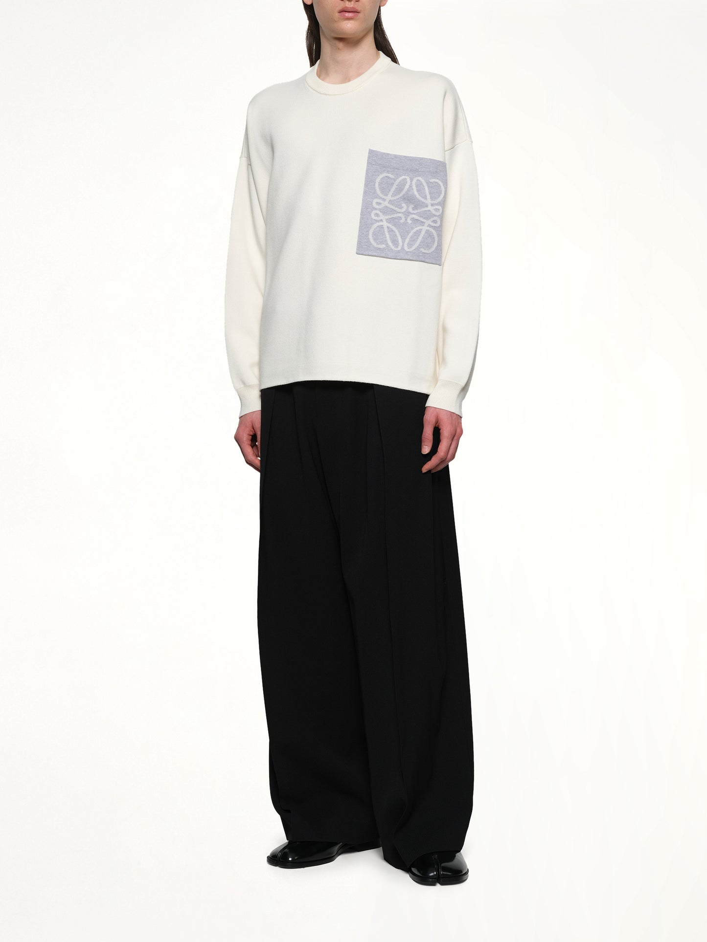 Anagram Pocket Sweater in Beige