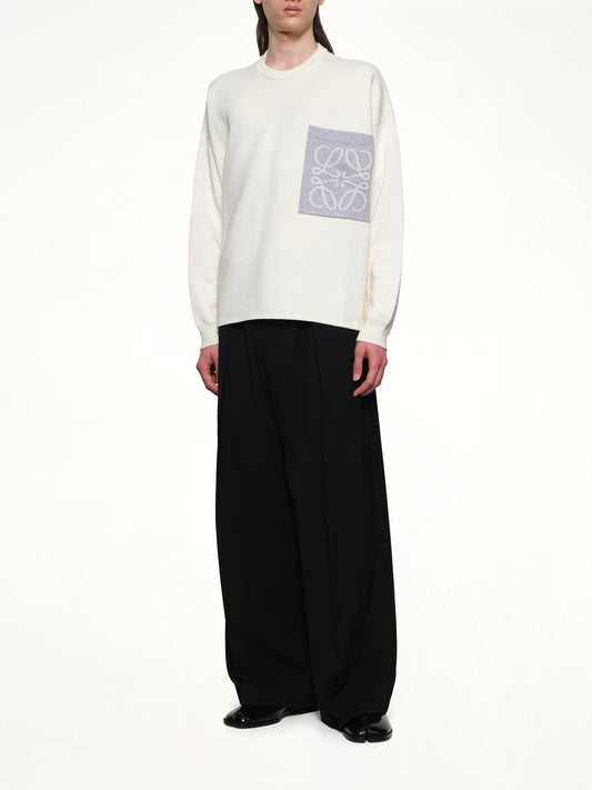 Anagram Pocket Sweater in Beige