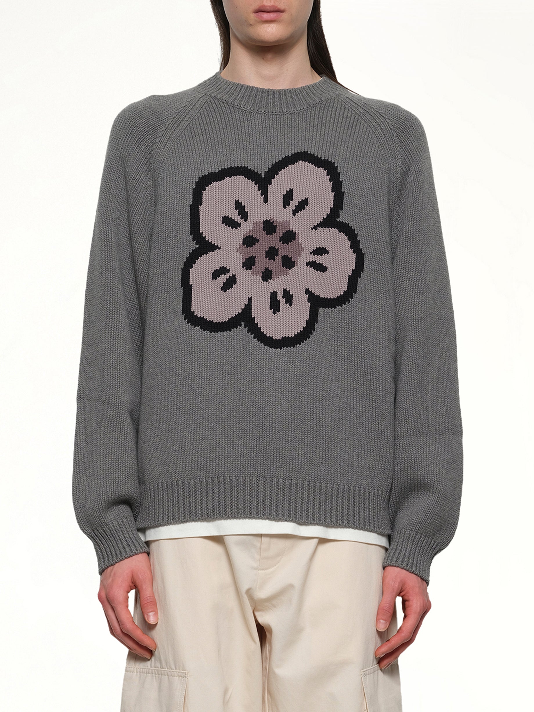 Boke Flower Jumper in Pale Grey