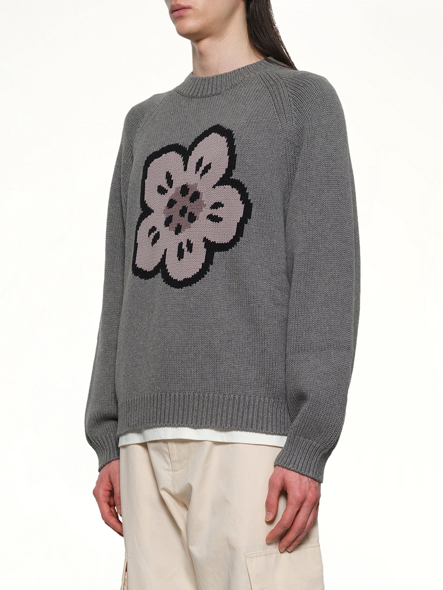 Boke Flower Jumper in Pale Grey