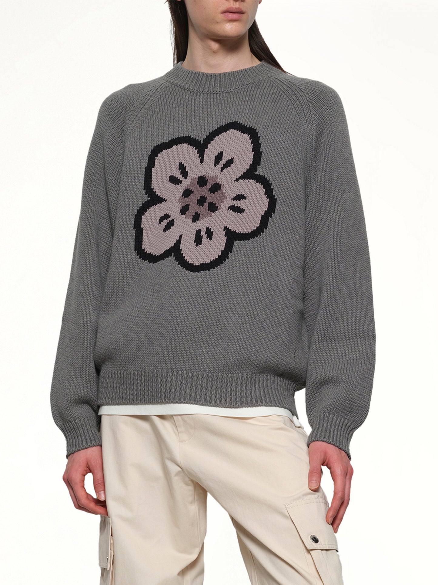 Boke Flower Jumper in Pale Grey