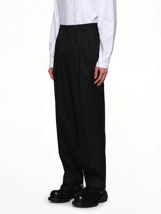 Kenzo Weave Pleated Tailored Pant in Black