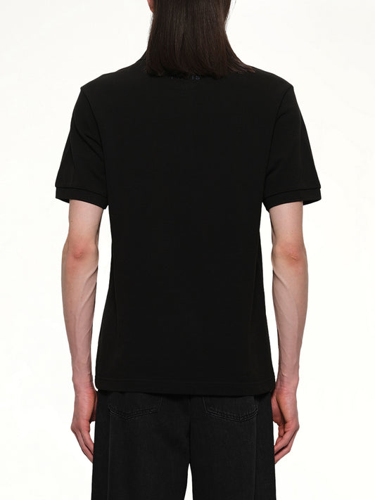 KENZO Gots Kenzo Happy Tiger Embroidered Slim Polo in Black