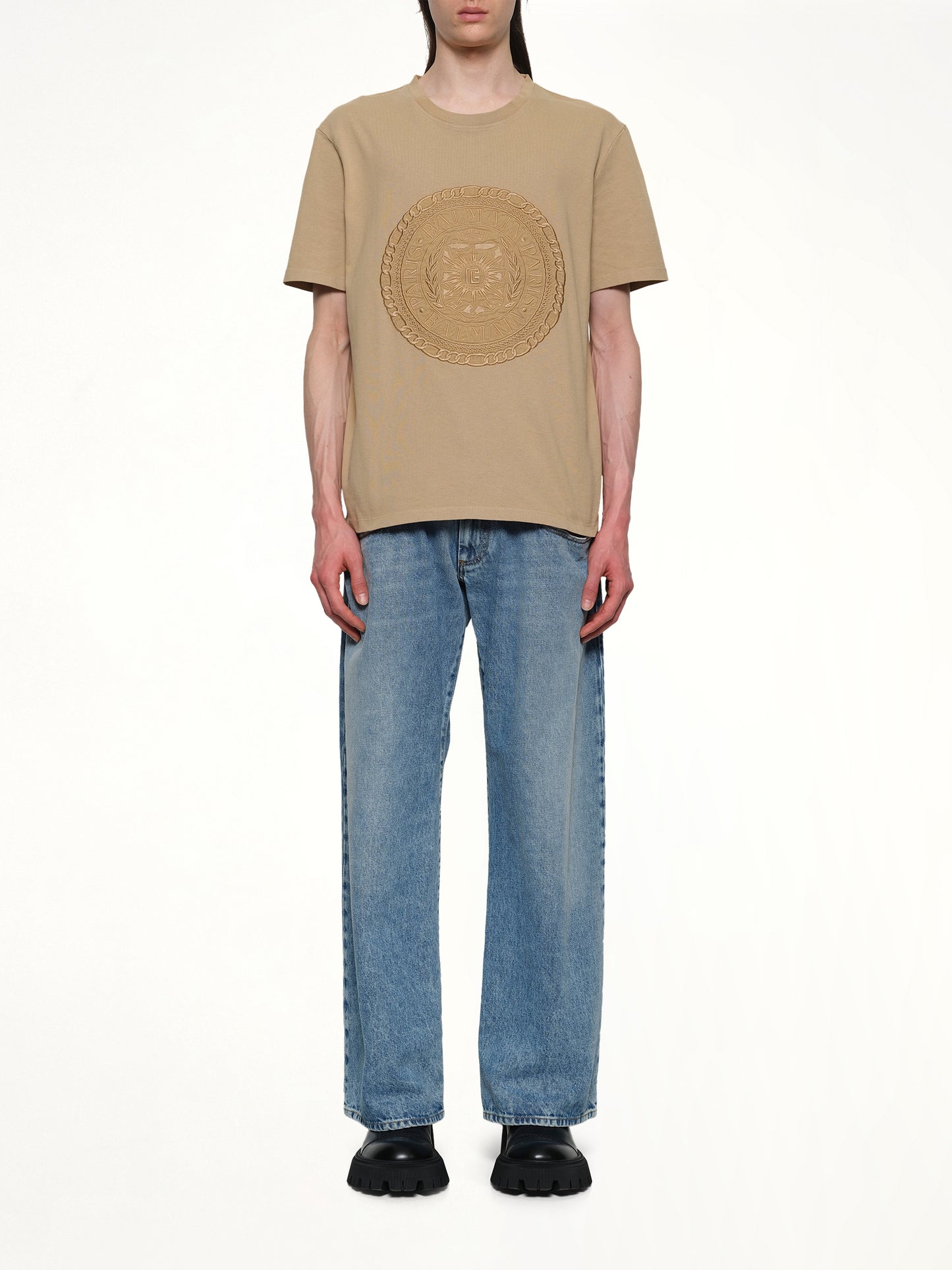 Balmain Medal T-Shirt in Camel