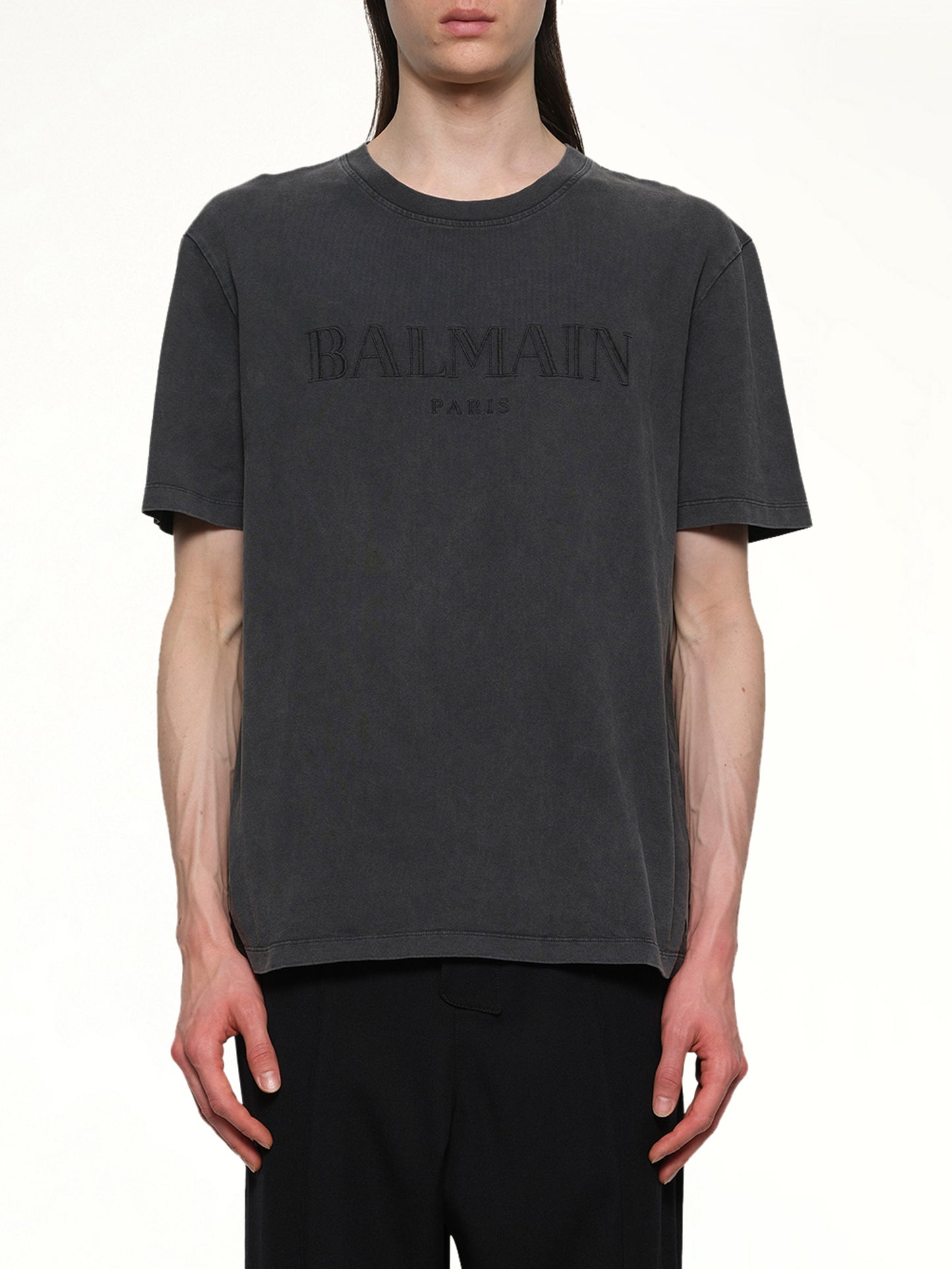 Balmain Vintage Emblem T-Shirt in Vintage Black