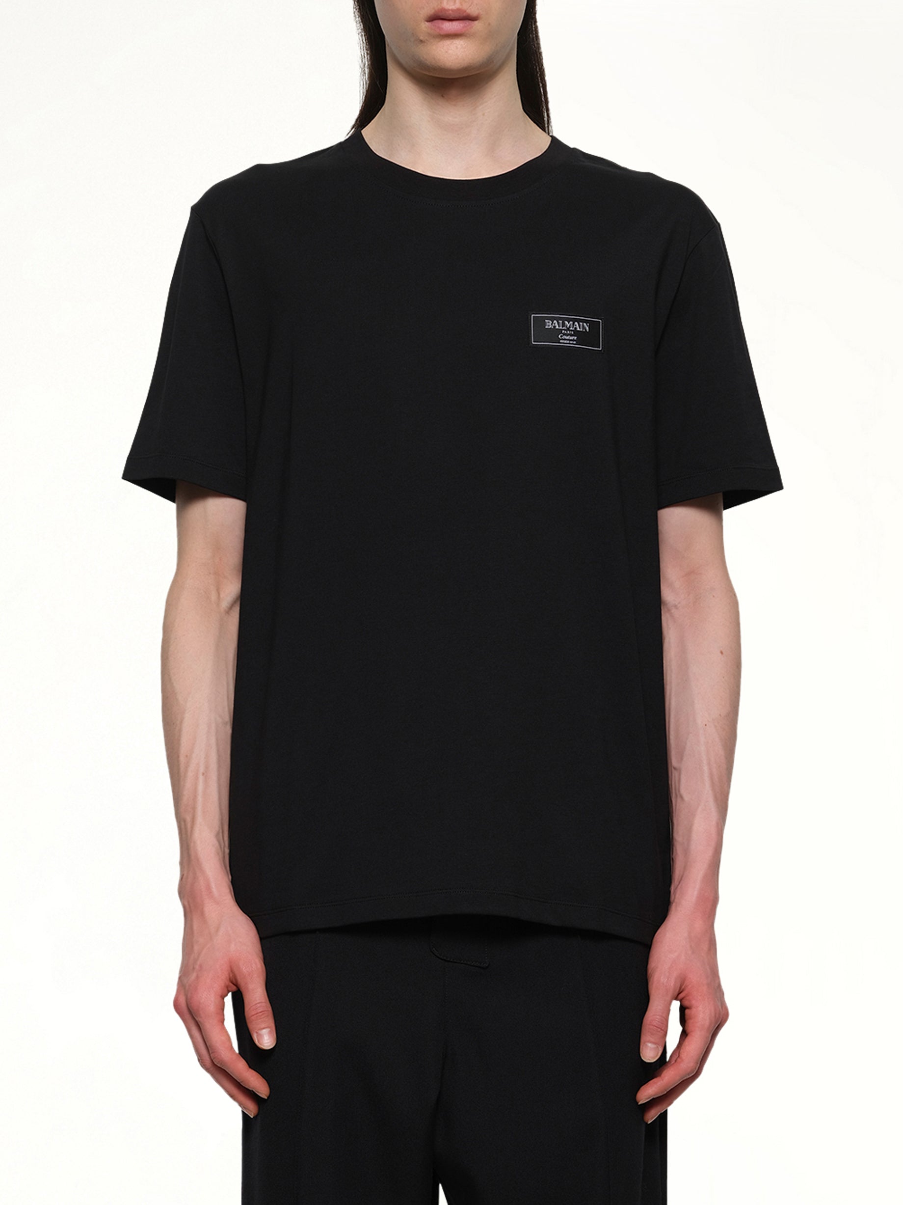 Couture Label Regular T-Shirt in Black