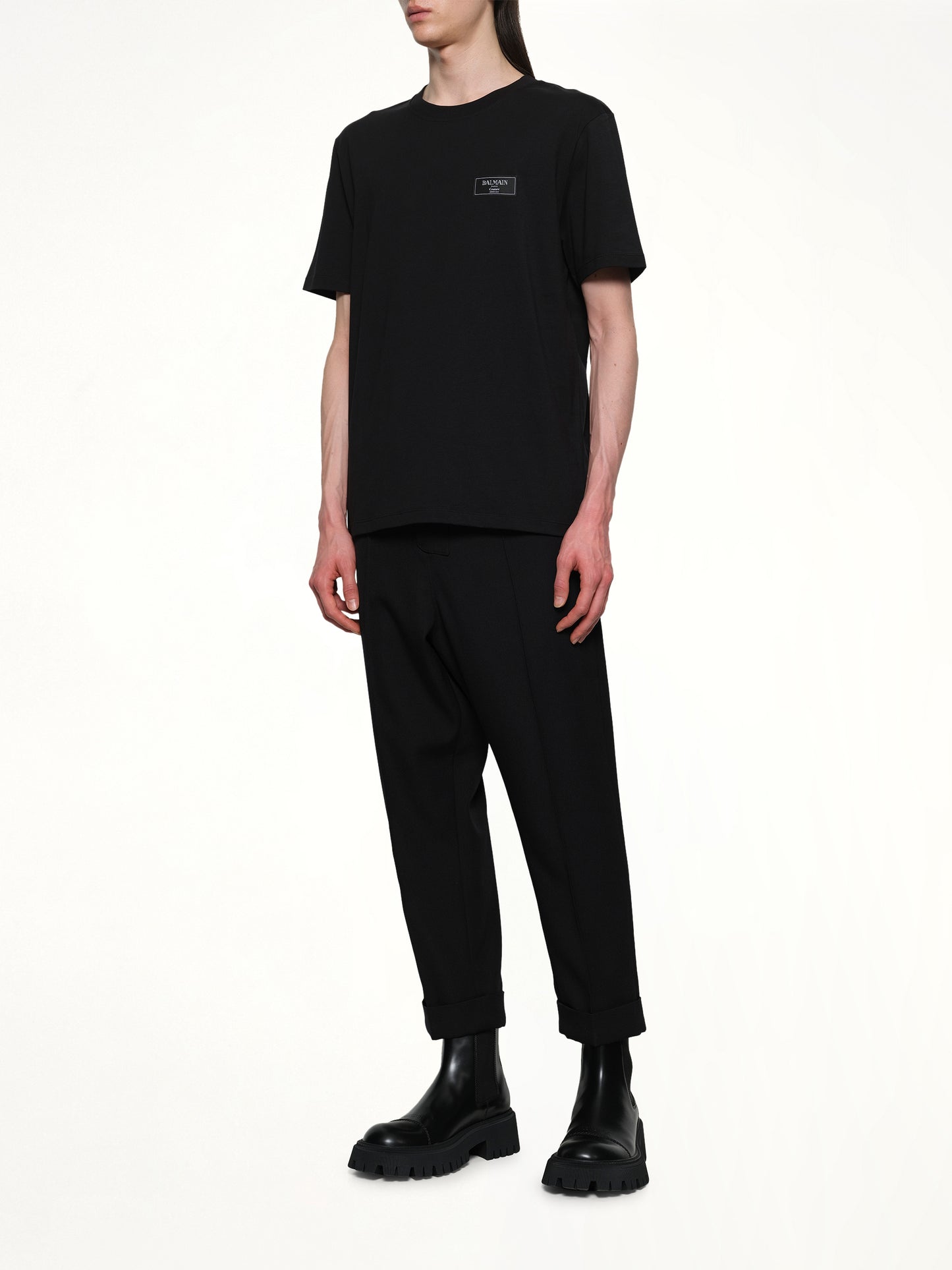 Couture Label Regular T-Shirt in Black