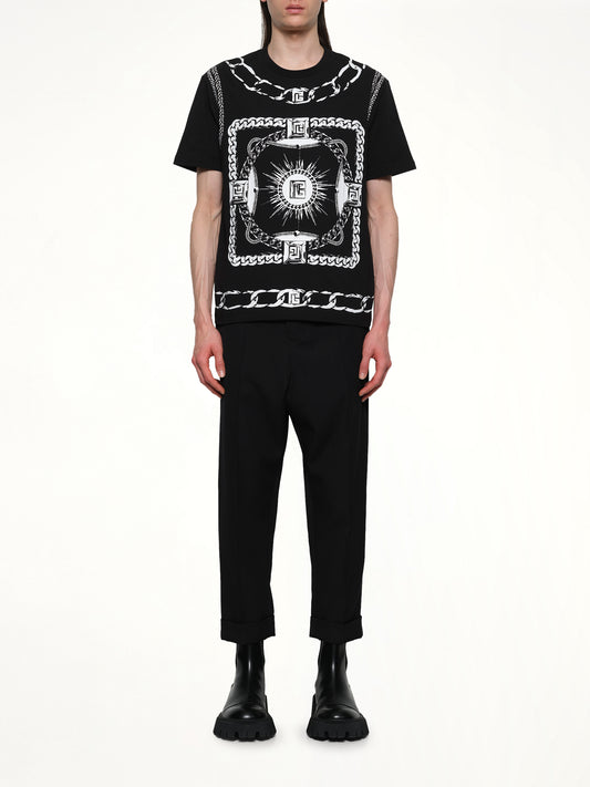 Foulard Print T-Shirt in Black/White