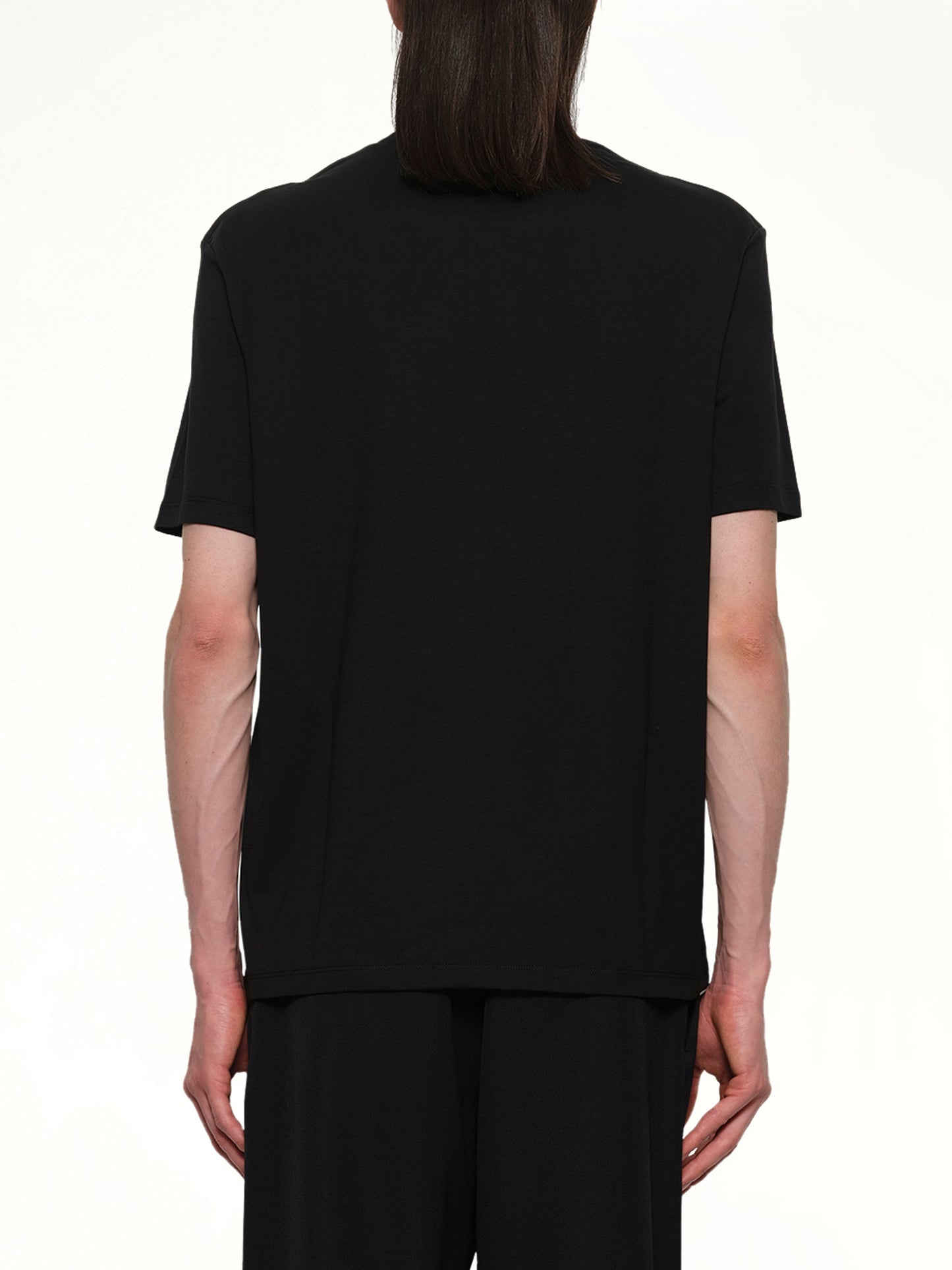 Logo Printed Straight Fit T-shirt in Black/White