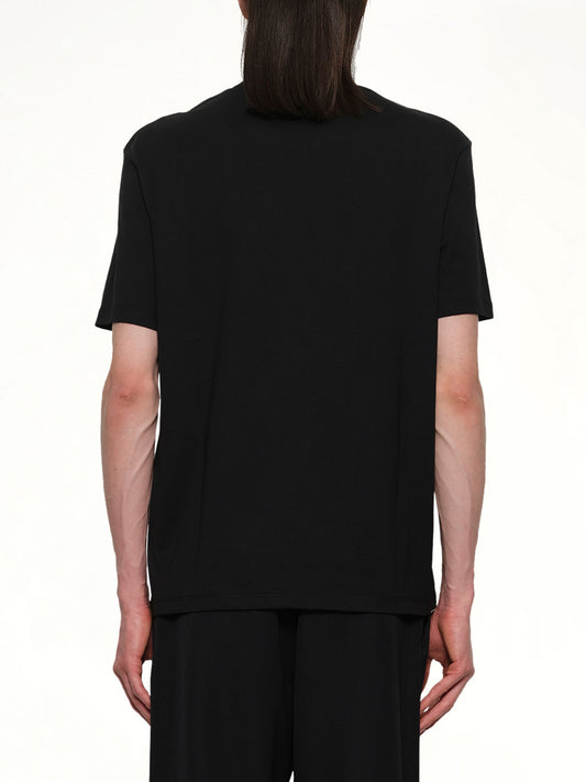 Logo Printed Straight Fit T-shirt in Black/White