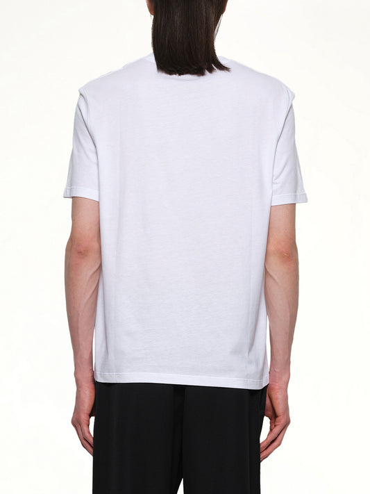 Logo Printed Straight Fit T-shirt in White/Black