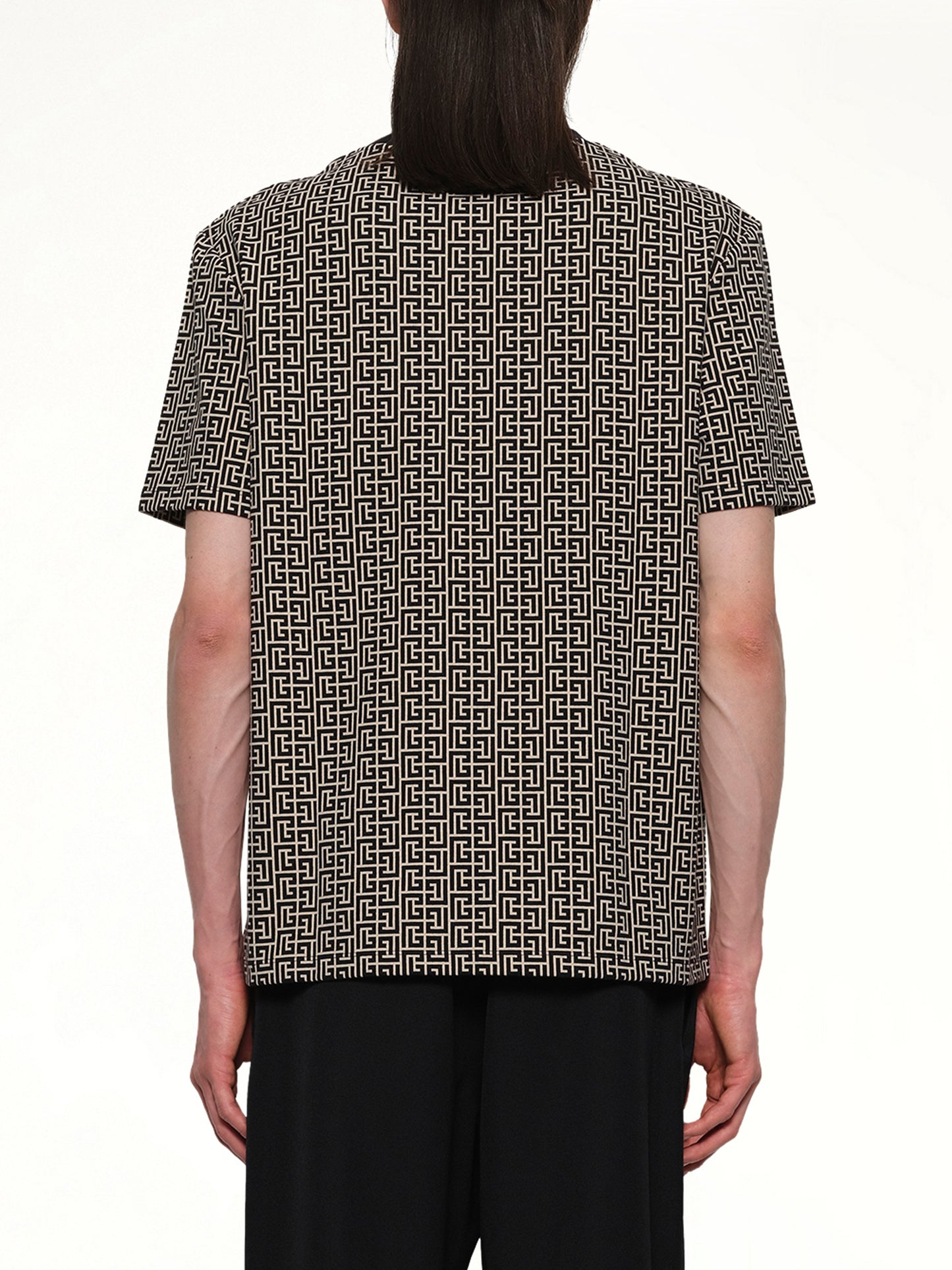 Monogram Couture Label Regular T-Shirt in Ivory/Black