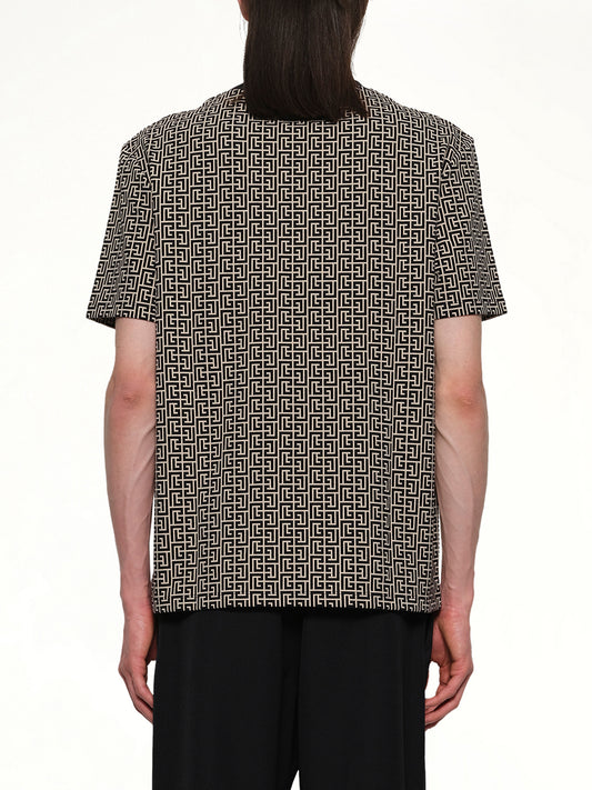 Monogram Couture Label Regular T-Shirt in Ivory/Black