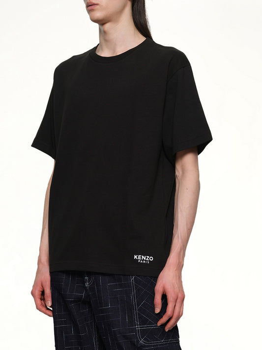 Gots Boke Flower Embroidered Oversize T-Shirt in Black