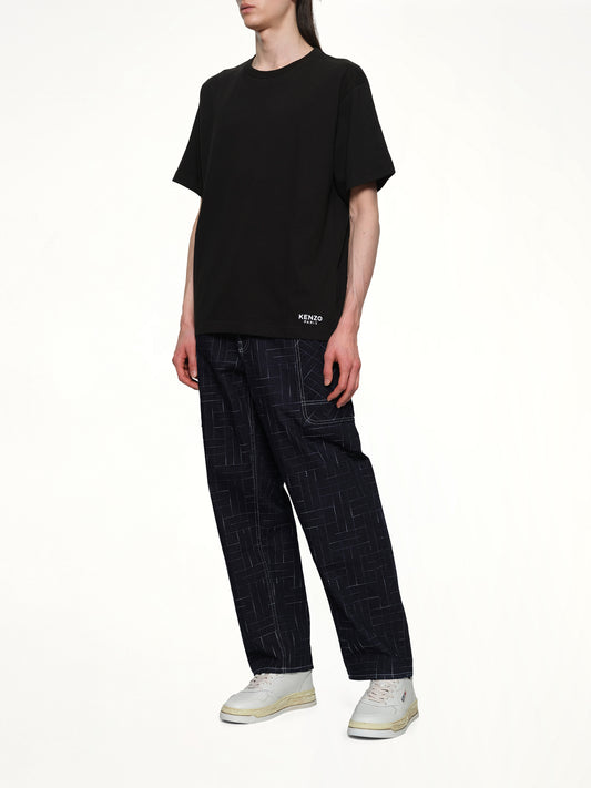 Gots Boke Flower Embroidered Oversize T-Shirt in Black
