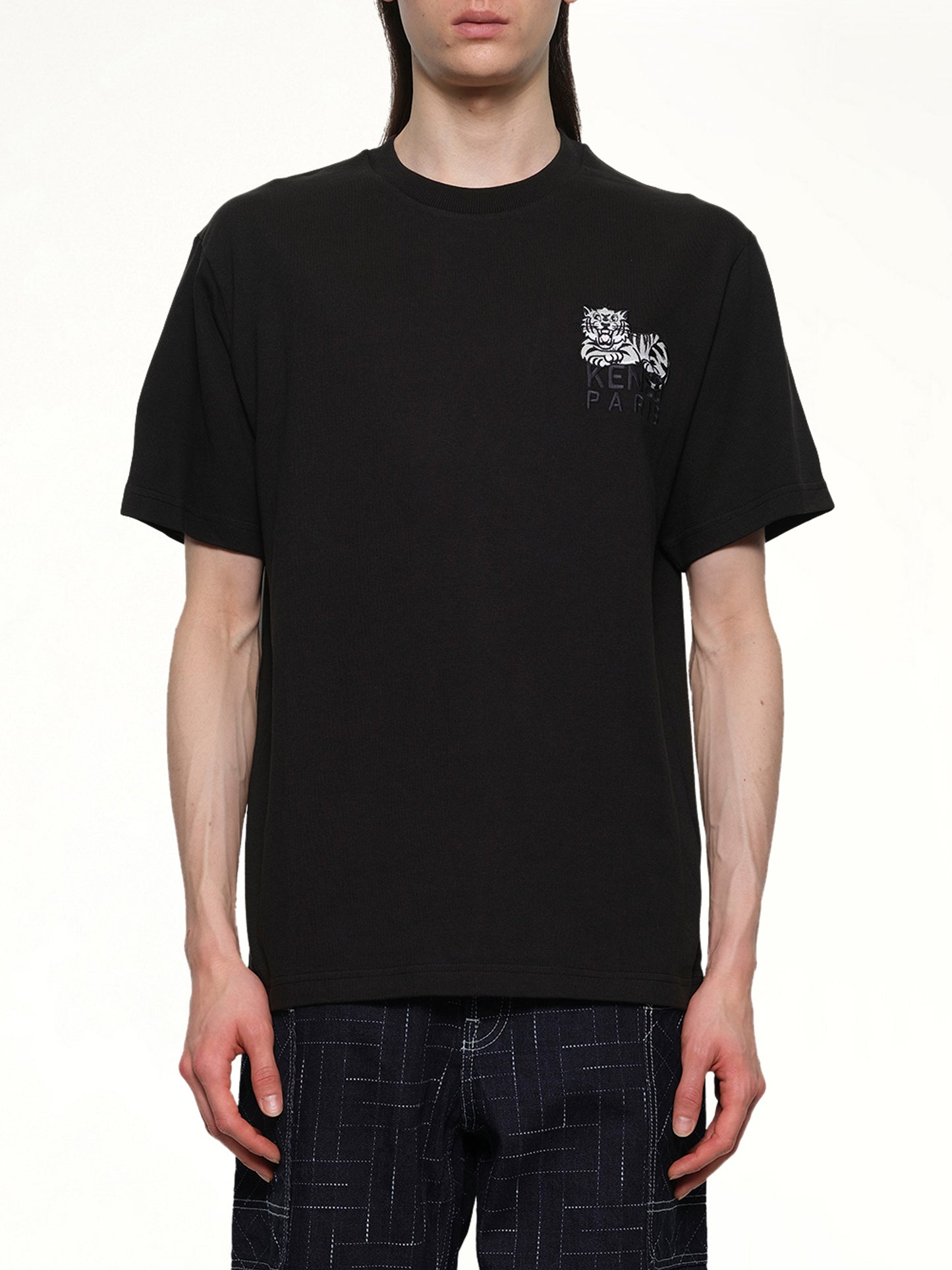 Gots Kenzo Happy Tiger Embroidered Classic T-Shirt in Black