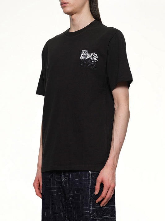 Gots Kenzo Happy Tiger Embroidered Classic T-Shirt in Black
