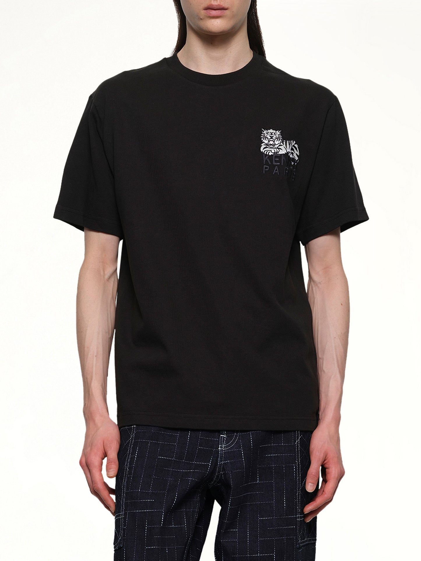 Gots Kenzo Happy Tiger Embroidered Classic T-Shirt in Black