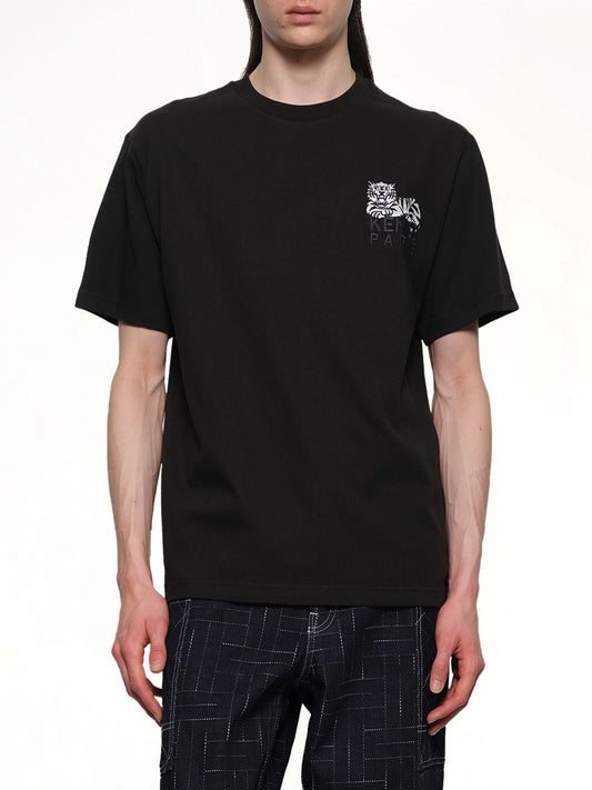 Gots Kenzo Happy Tiger Embroidered Classic T-Shirt in Black