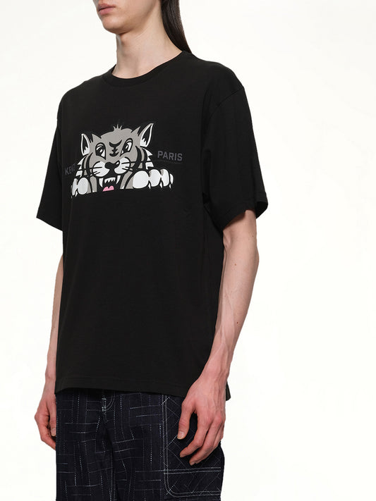 Kenzo Happy Tiger Oversize T-Shirt in Black