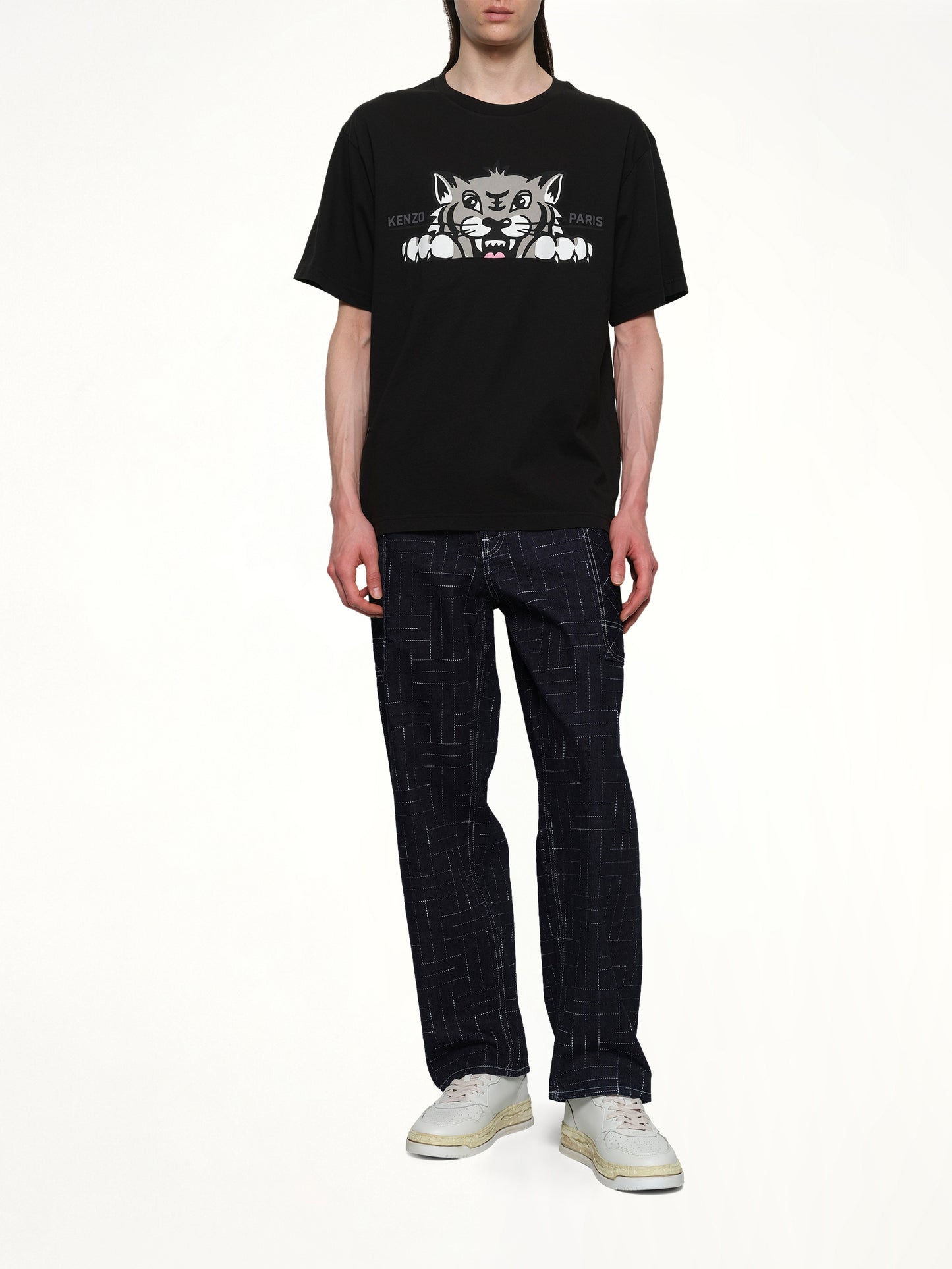 Kenzo Happy Tiger Oversize T-Shirt in Black