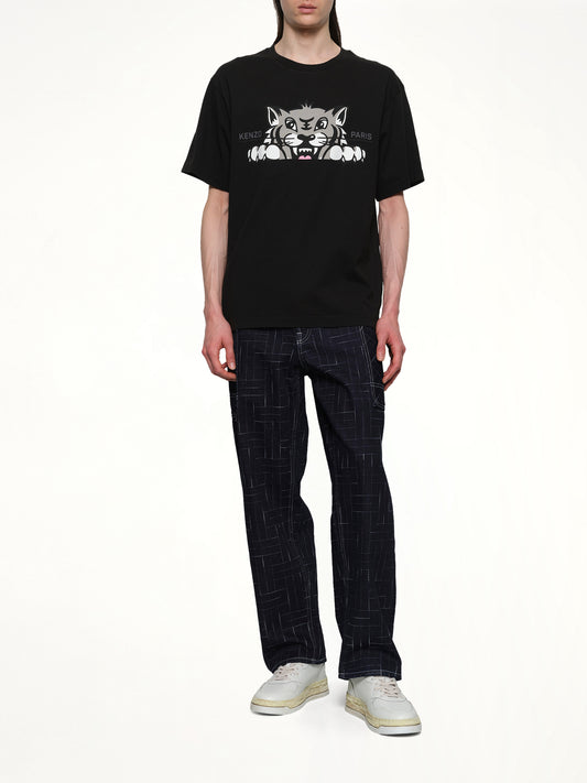 Kenzo Happy Tiger Oversize T-Shirt in Black