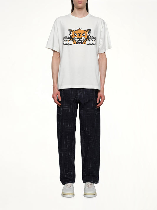Kenzo Happy Tiger Oversize T-Shirt in Off White