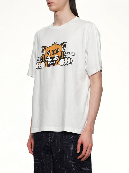 Kenzo Happy Tiger Oversize T-Shirt in Off White
