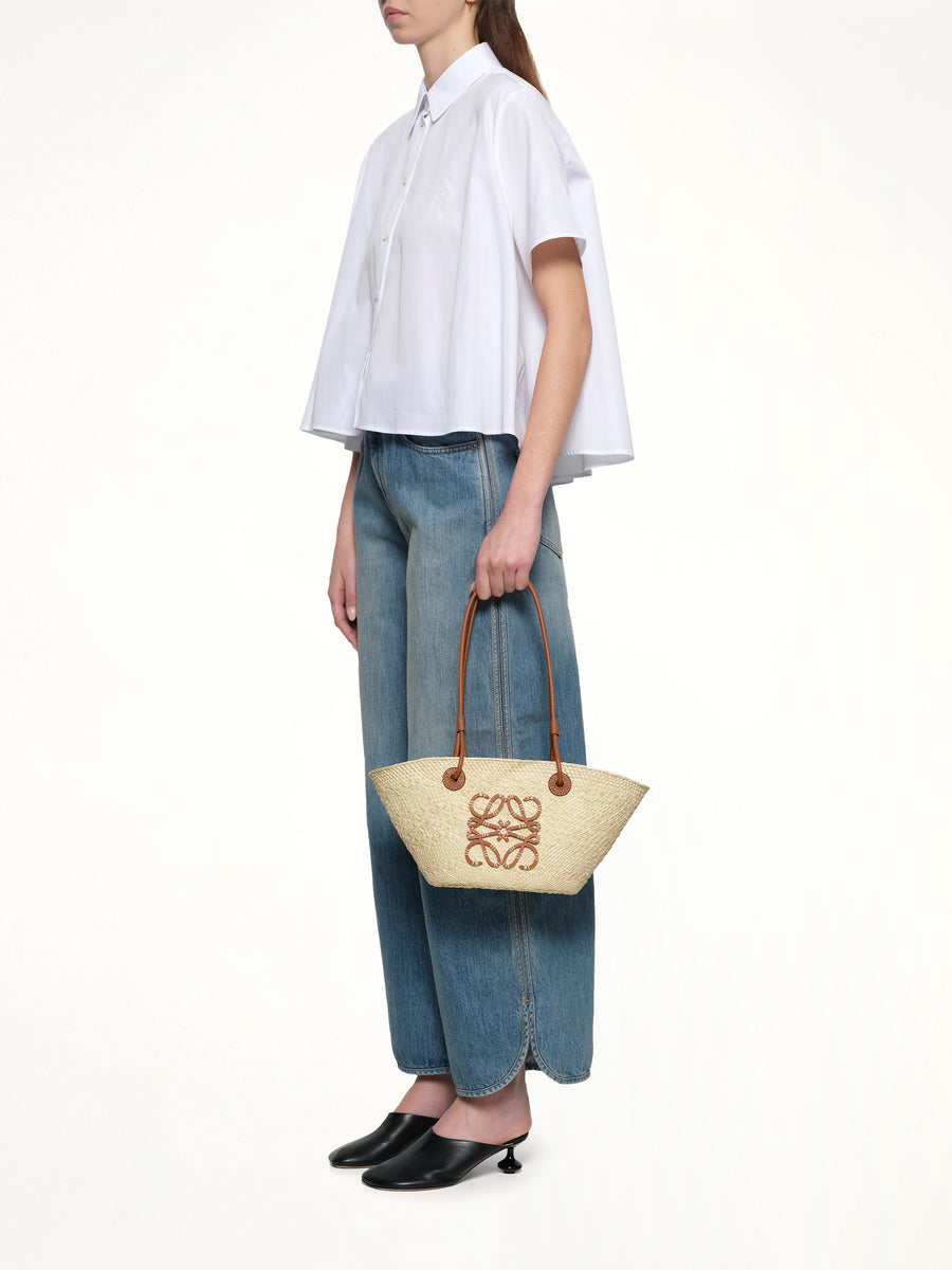 Anagram Basket Small Bag in Natural/Tan