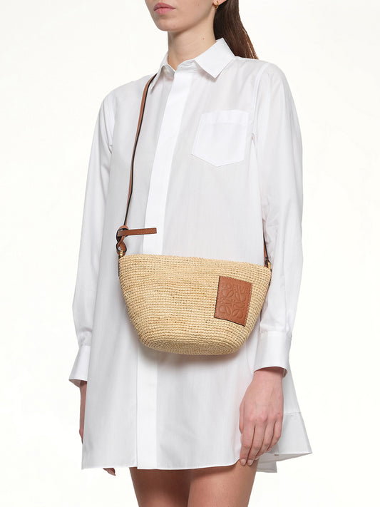 Slit Pochette Bag in Natural/Tan