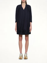 Draped Dress in Navy Blue