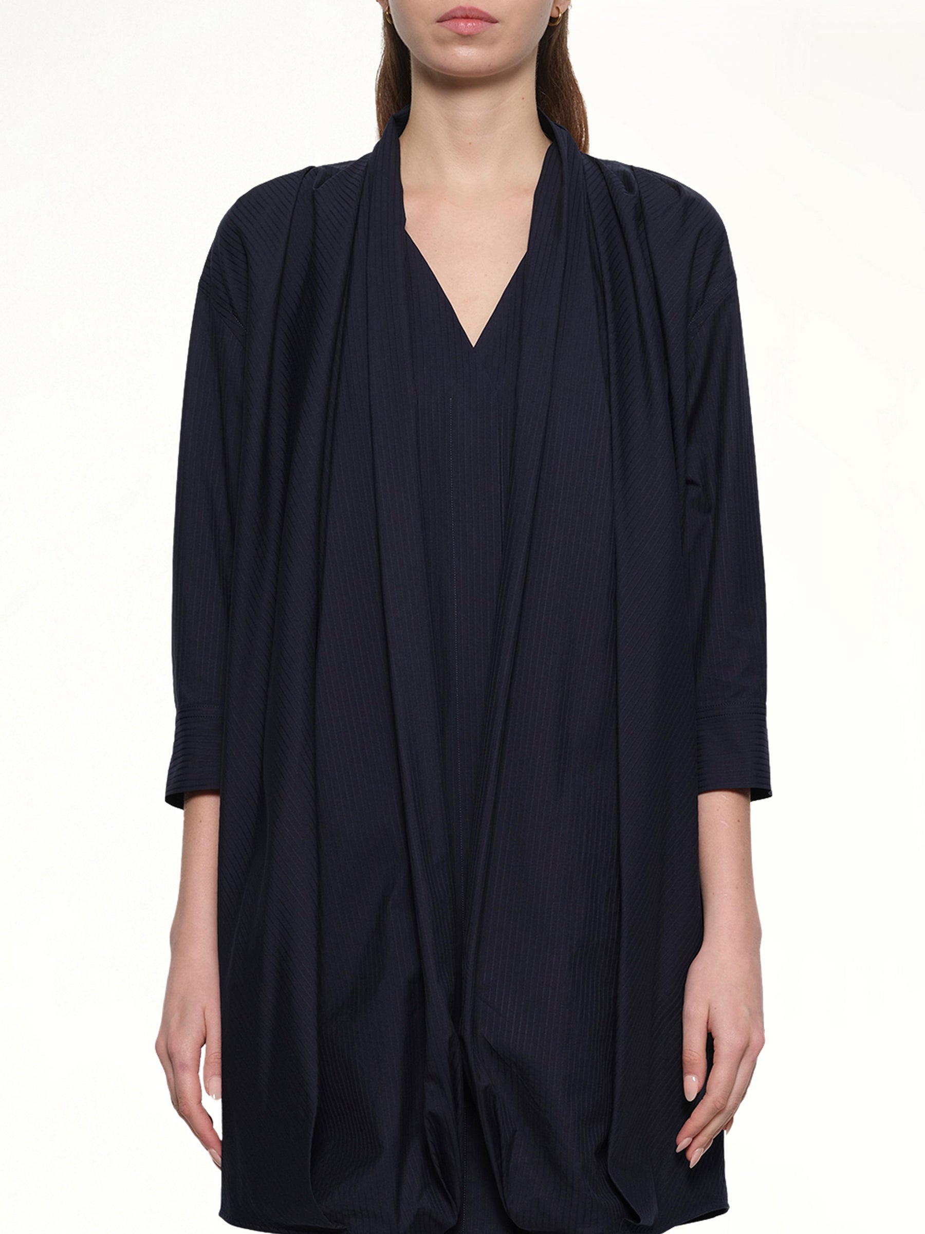 Draped Dress in Navy Blue