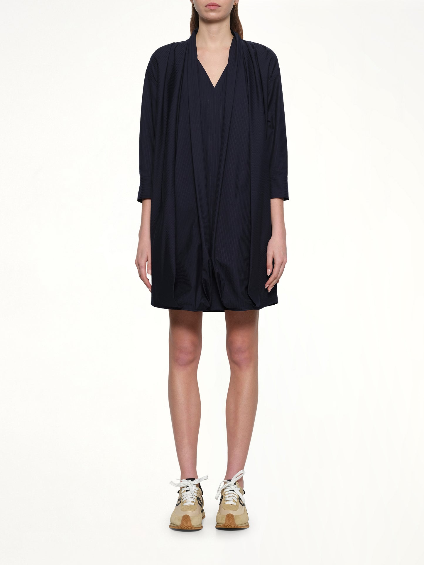 Draped Dress in Navy Blue