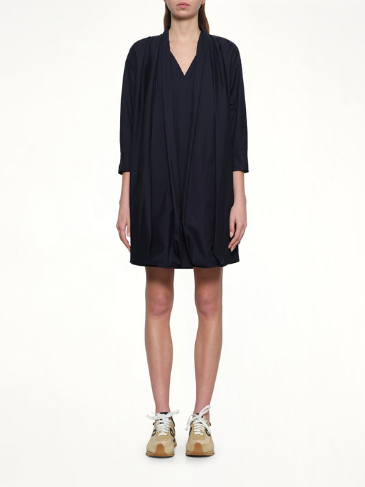 Draped Dress in Navy Blue