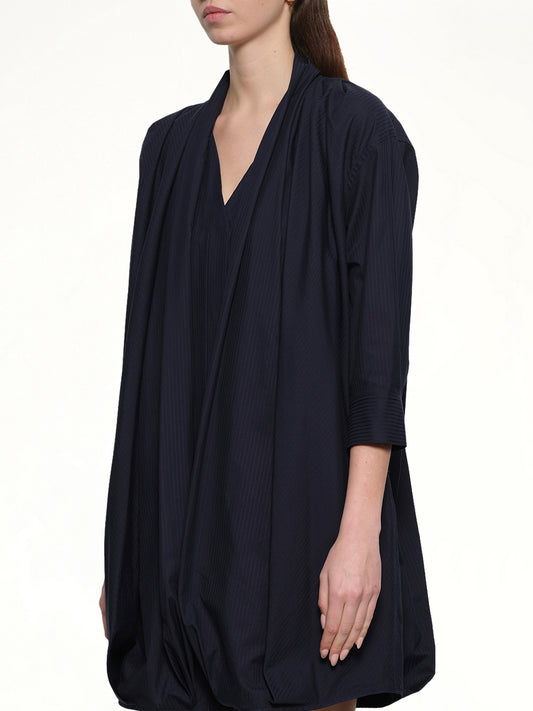 Draped Dress in Navy Blue