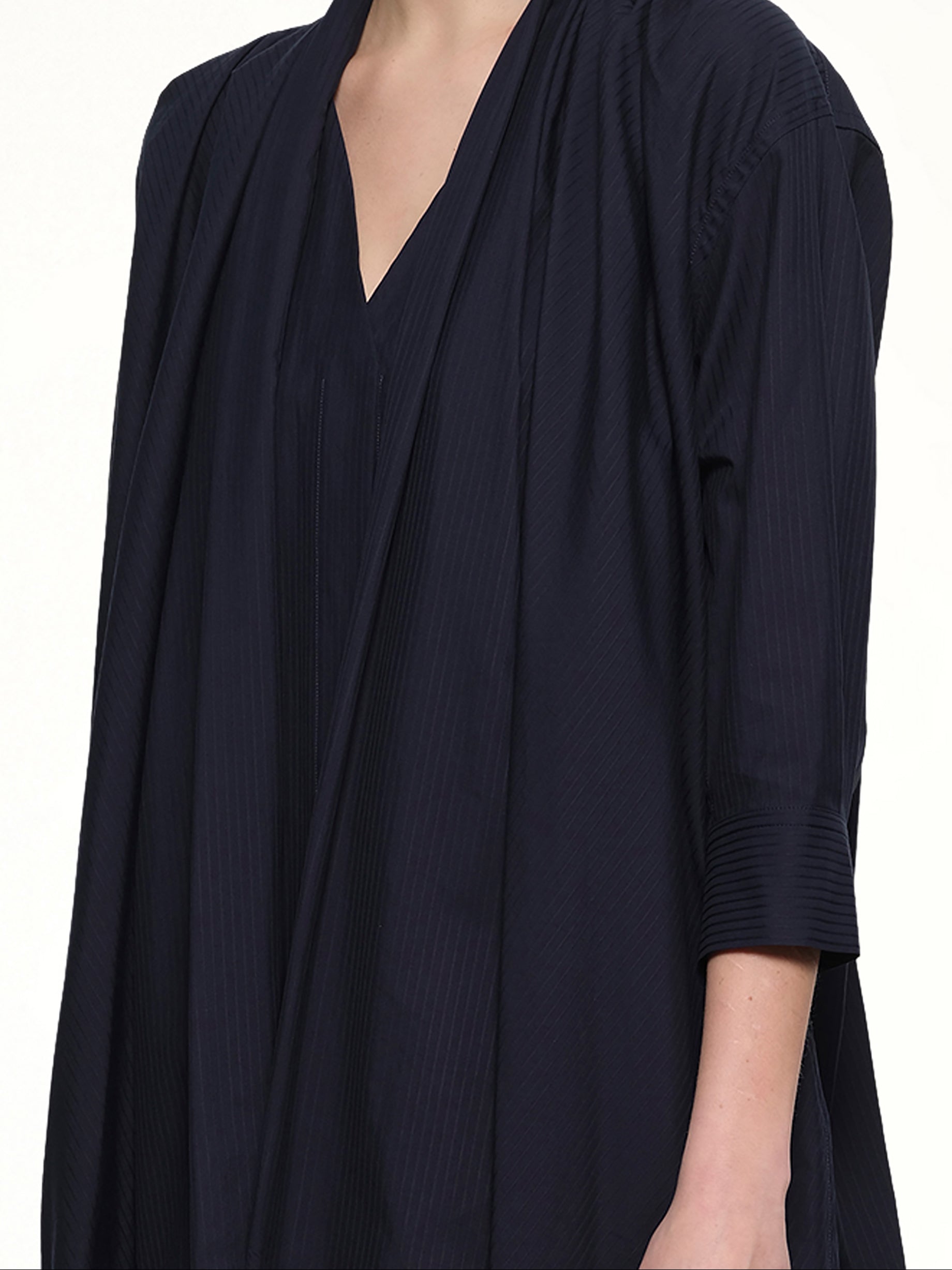Draped Dress in Navy Blue
