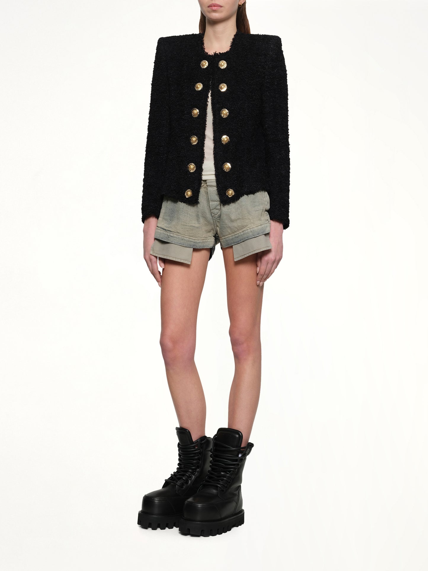 Tweed Spencer Jacket in Black