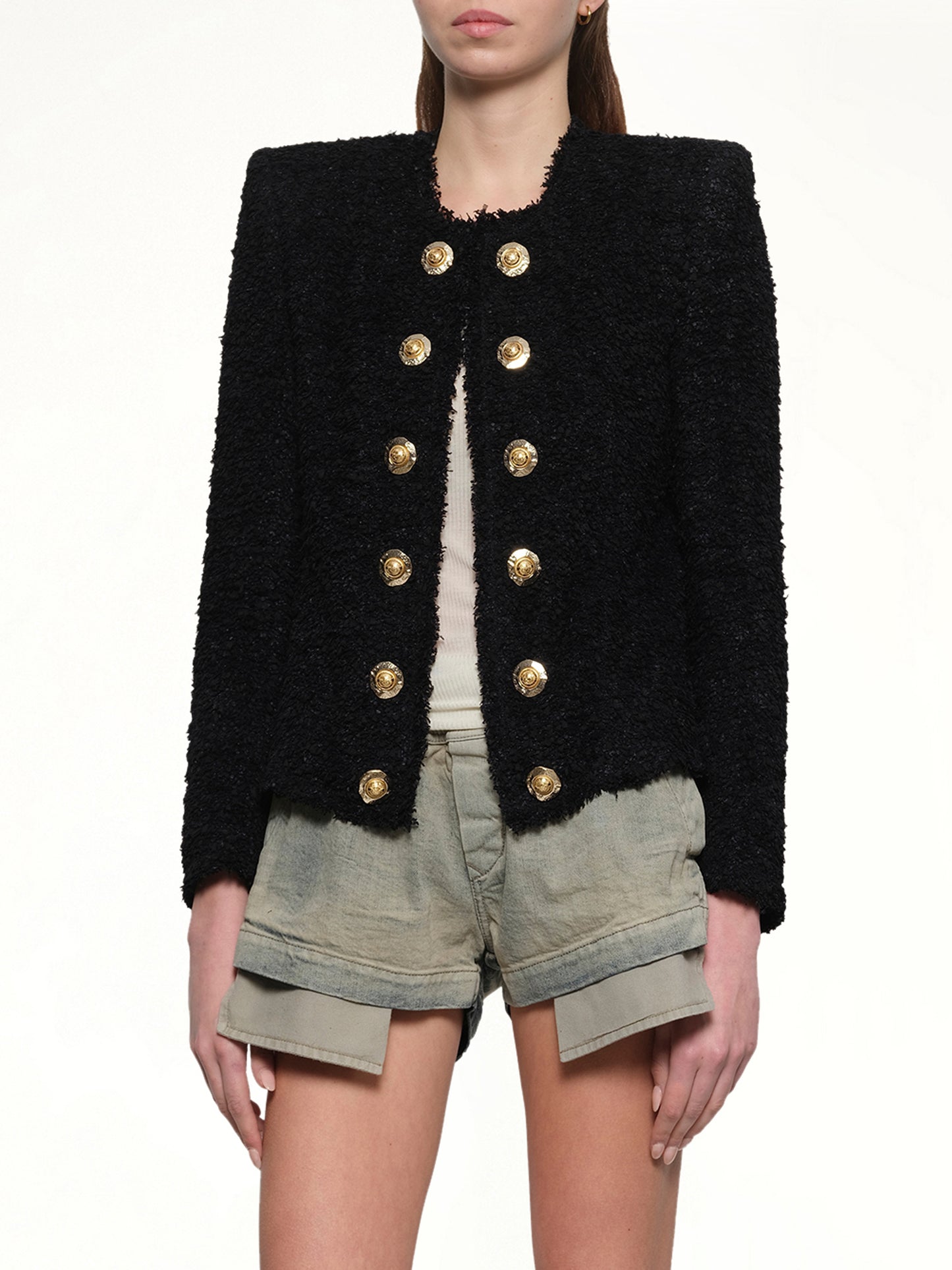 Tweed Spencer Jacket in Black