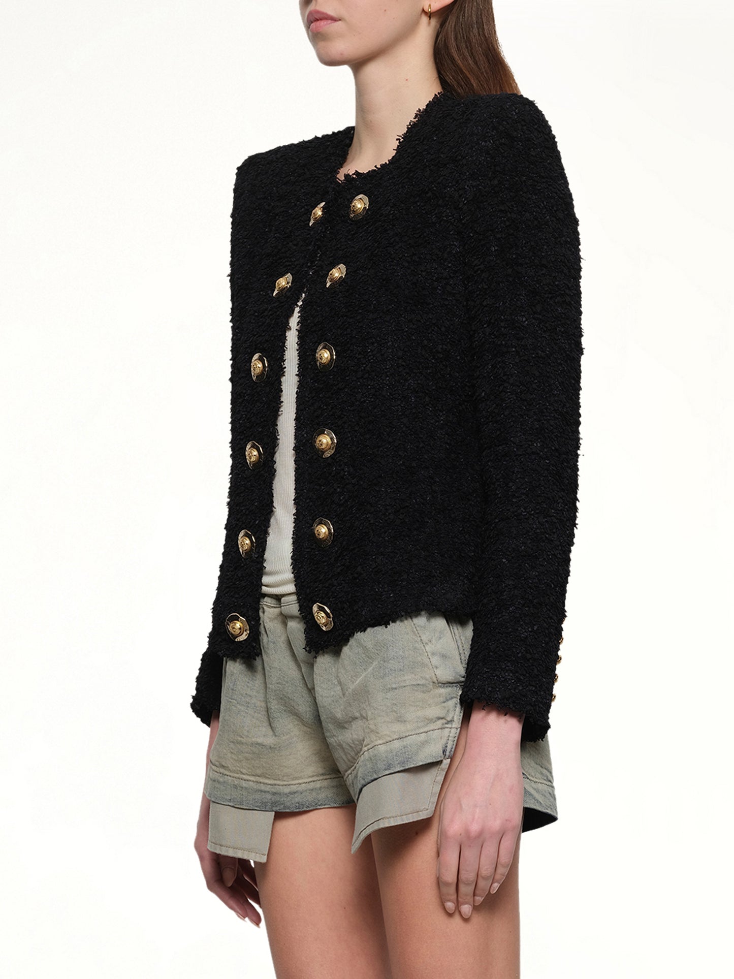 Tweed Spencer Jacket in Black