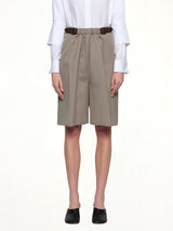 Belted Shorts in Beige Melange