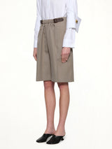 Belted Shorts in Beige Melange