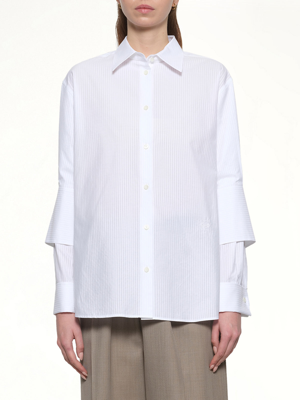 Turn-Up Shirt in White
