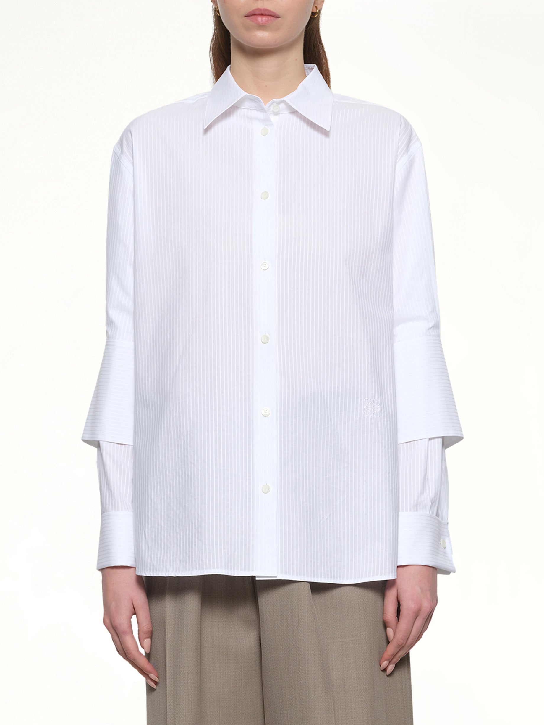 Turn-Up Shirt in White