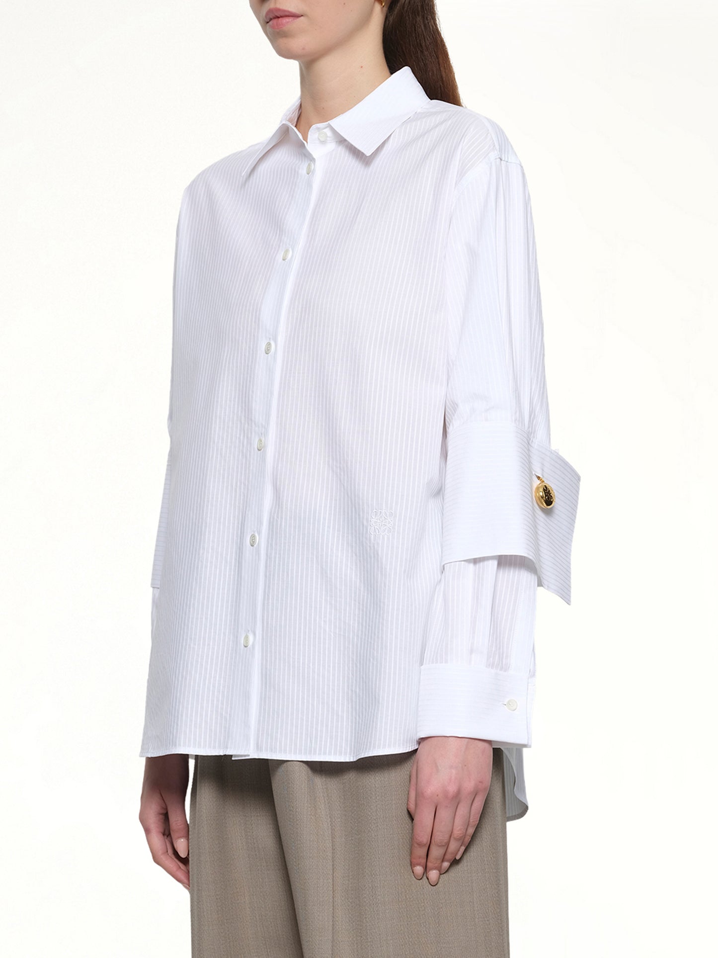 Turn-Up Shirt in White