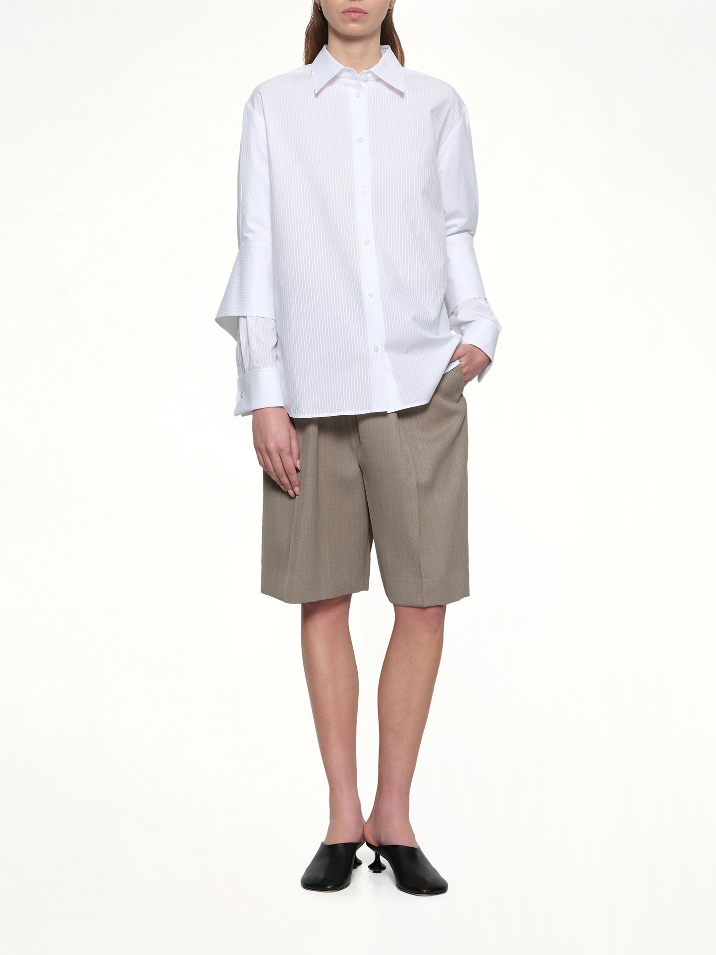 Turn-Up Shirt in White