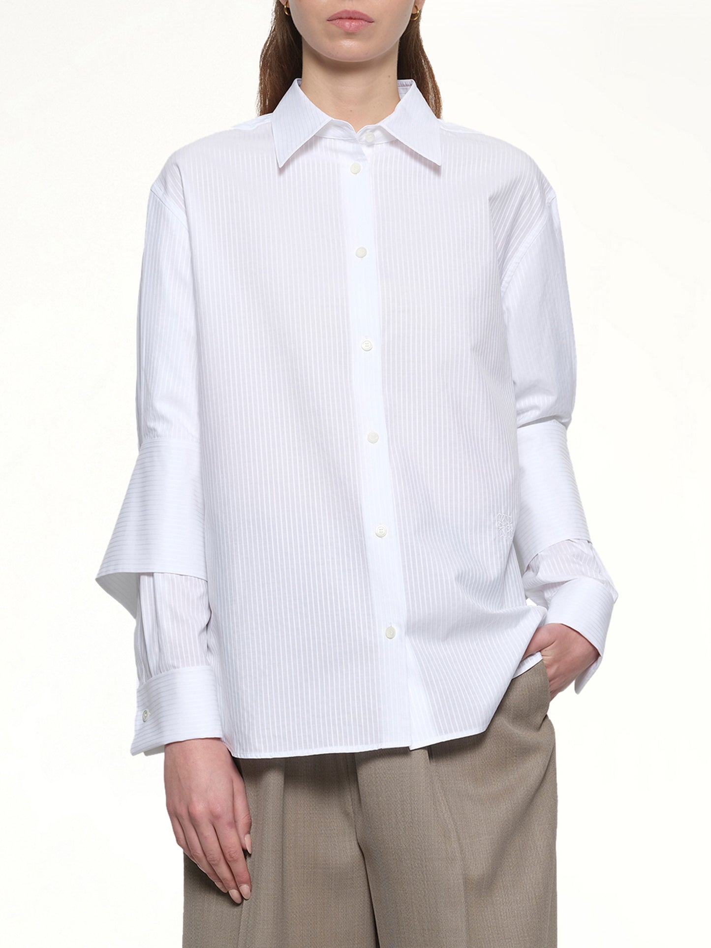 Turn-Up Shirt in White